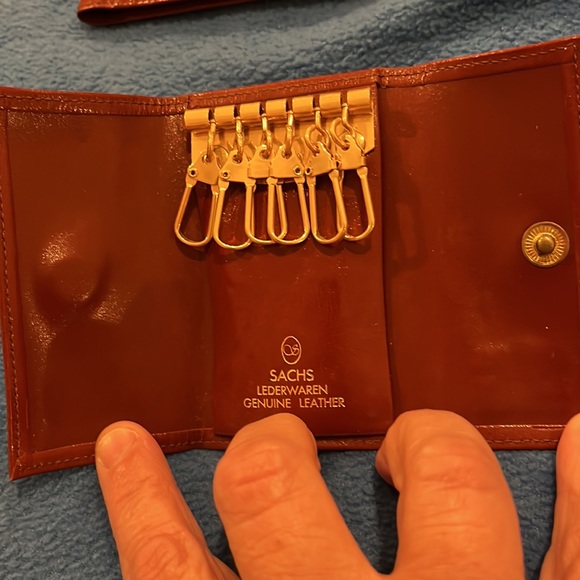 Vintage leather wallet and key case. Genuine leather. - Picture 5 of 6
